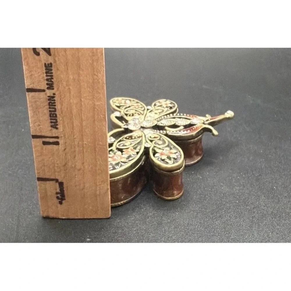 Jeweled‎ Dragonfly Cloisonne Floral Bejeweled Magnetic Trinket Box